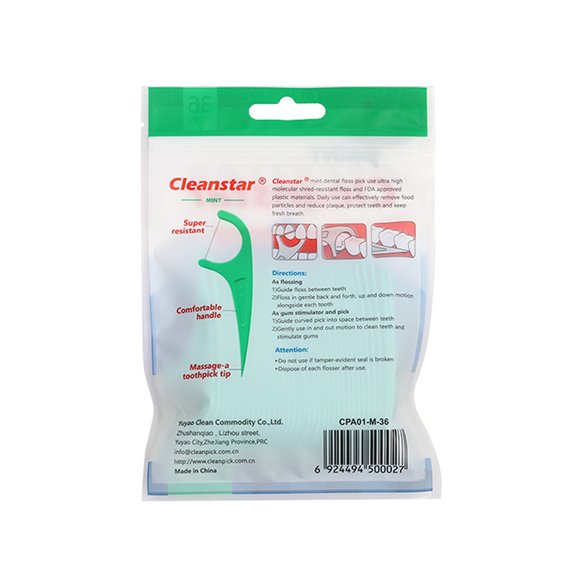 36-piece bag of premium portable dental floss sticks that are gentle on gums, suitable for hotels and home use, with bow-shaped floss picks