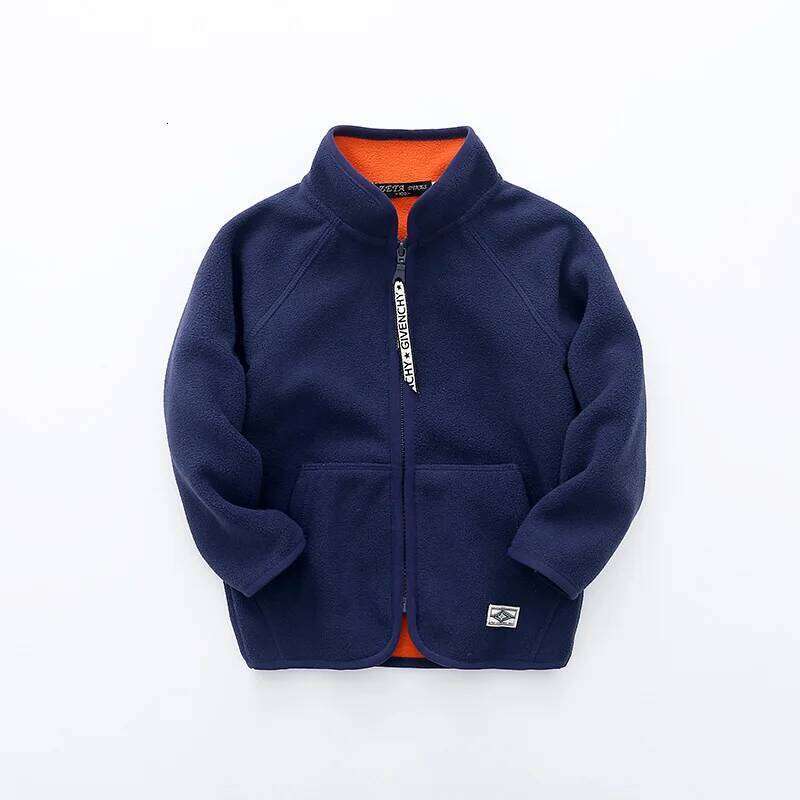 Warm Polar Fleece Unisex Child Coat Full Zip Sanding Baby Girls Boys Jackets School Kids Children Outerwear 2-8 Years Old