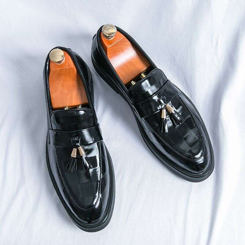 Tassel Pendant Leather Business Formal Wear 46 Casual Loafers Soft Soled Men's Wedding Groom Shoes Size 47
