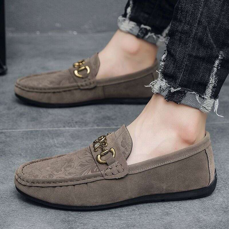 Bean 2023 new spring and autumn comfortable suede business fashion casual trend driving shoes men