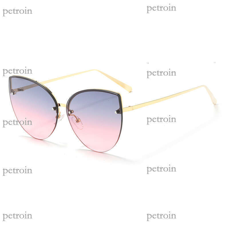 New Metal Half Frame Cat Eye Fashion Ins Sweet Street Style Vacation Modern Sunglasses Trend