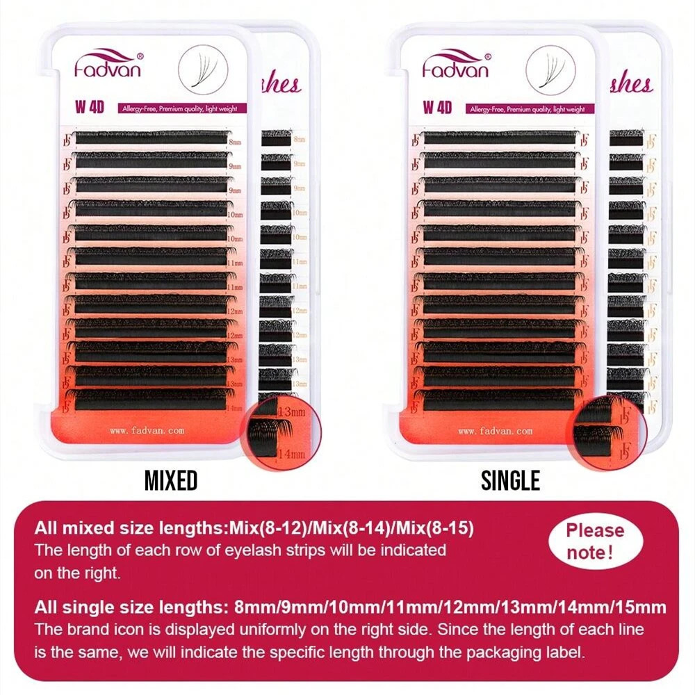 FADVAN 4D W Shaped CD Curl Eyelash Premade Volume Fans Soft Gradient Mink Easy Embellish Natural False Eyelashes 250811