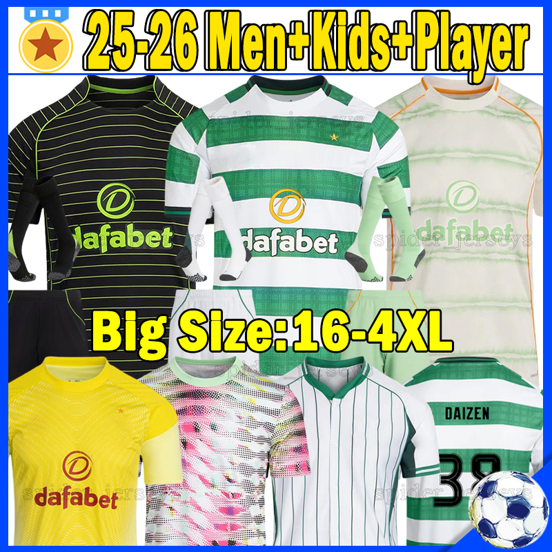 XXXL 4XL 25 26 DAIZEN CeltsJerseys NYGREN Soccer Jerseys REO McCOWAN KENNY 2025 2026 Player Version celticfc Football Shirts Goalkeeper SCHMEICHEL Men Kids Kits