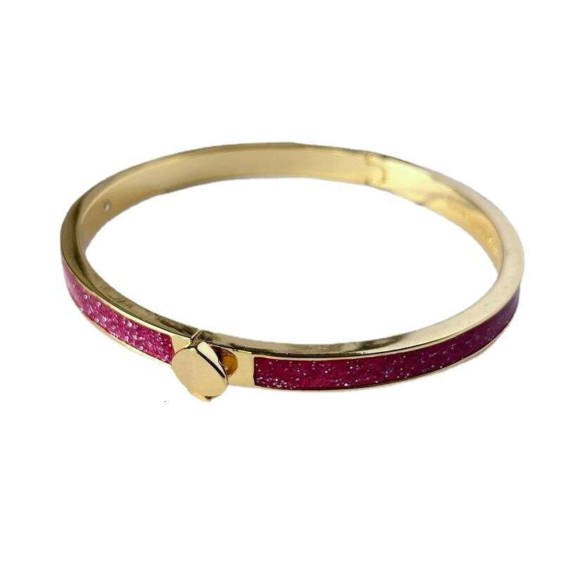 Fashion Light Commuter Niche Ins Cold Style Enamel Inlaid Smooth Metal Bracelet