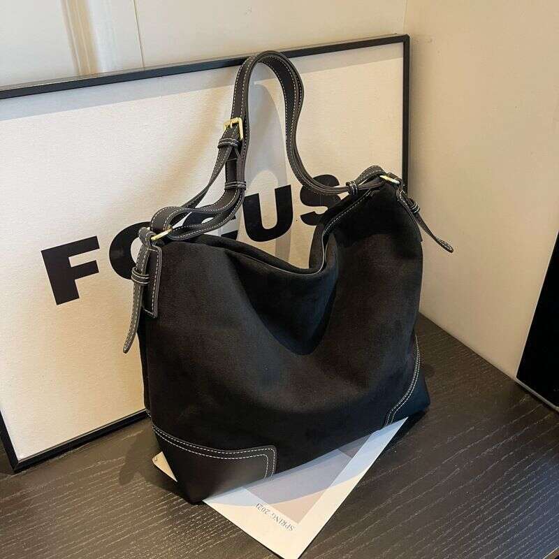 Women's Tote Premium Suede Shoulder Large Capacity Commuter Bucket Bag