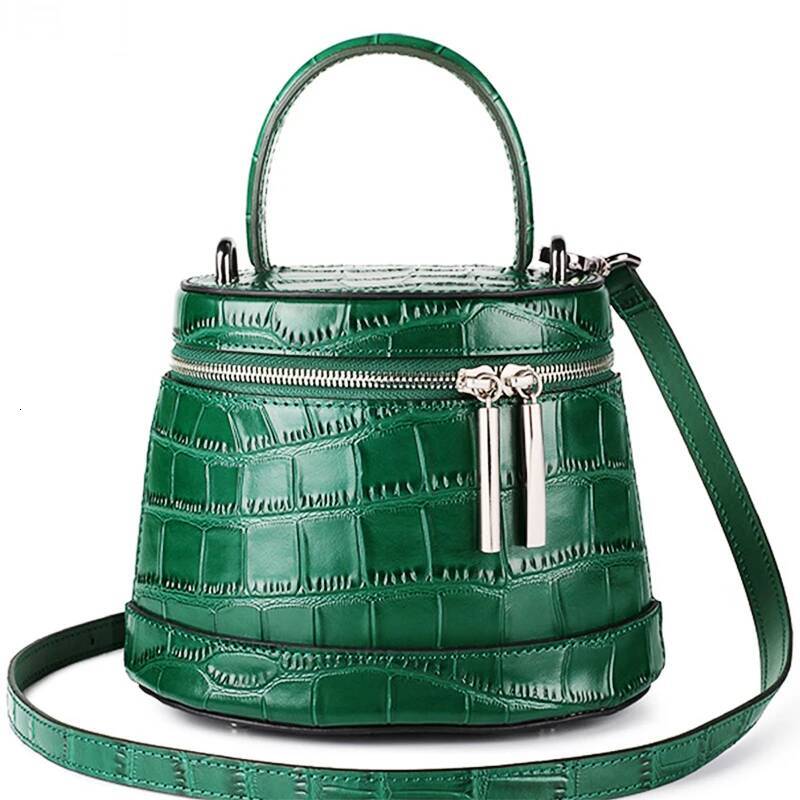 Genuine Leather Crossbody For Woman Shoulder Bags Designer Casual Bucket Bag Ladies High Quality Handbag Women