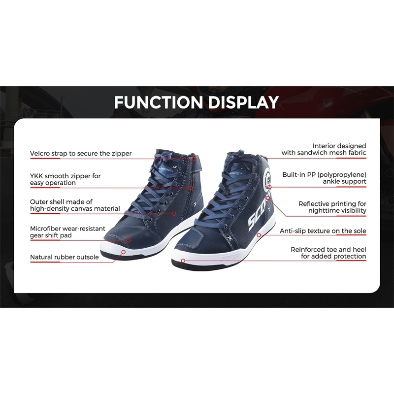 Scoyco Motorcycle Shoes AntiSkip Breathable Shockproof Casual High Ankle Autumn Summer Leisure Racing Riding Moto Boots w250801