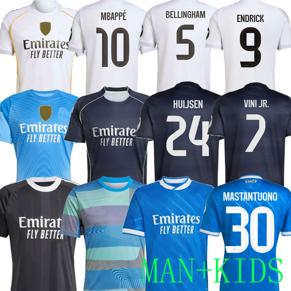 24 25 26 MBAPPE BELLINGHAM VINI JR soccer jerseys real HUIJSEN valverde CARVAJAL MODRIC 2025 football shirt 4th CAMAVINGA Camisetas men kids TRENT ENDRICK es