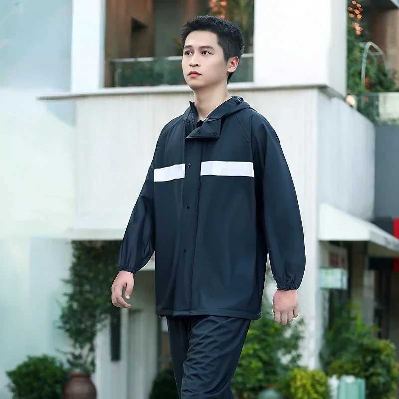 Work Clothes Raincoat Long Full Body Rainproof Adult Mens and Womens Outdoor One-Piece Single Reflective Waterproof Poncho Y250814