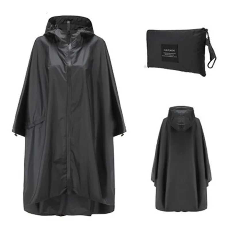 Women Men Poncho Raincoat Waterproof Tent Cover Wear Outdoors Hiking Biker Rain Coat Zip Cloak Trench Y250814