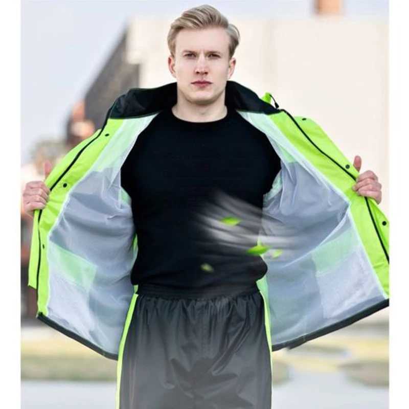 Premium Raincoat Waterproof Motorcycle Raincoat Breathable Reflective Raincoat Set Y250814