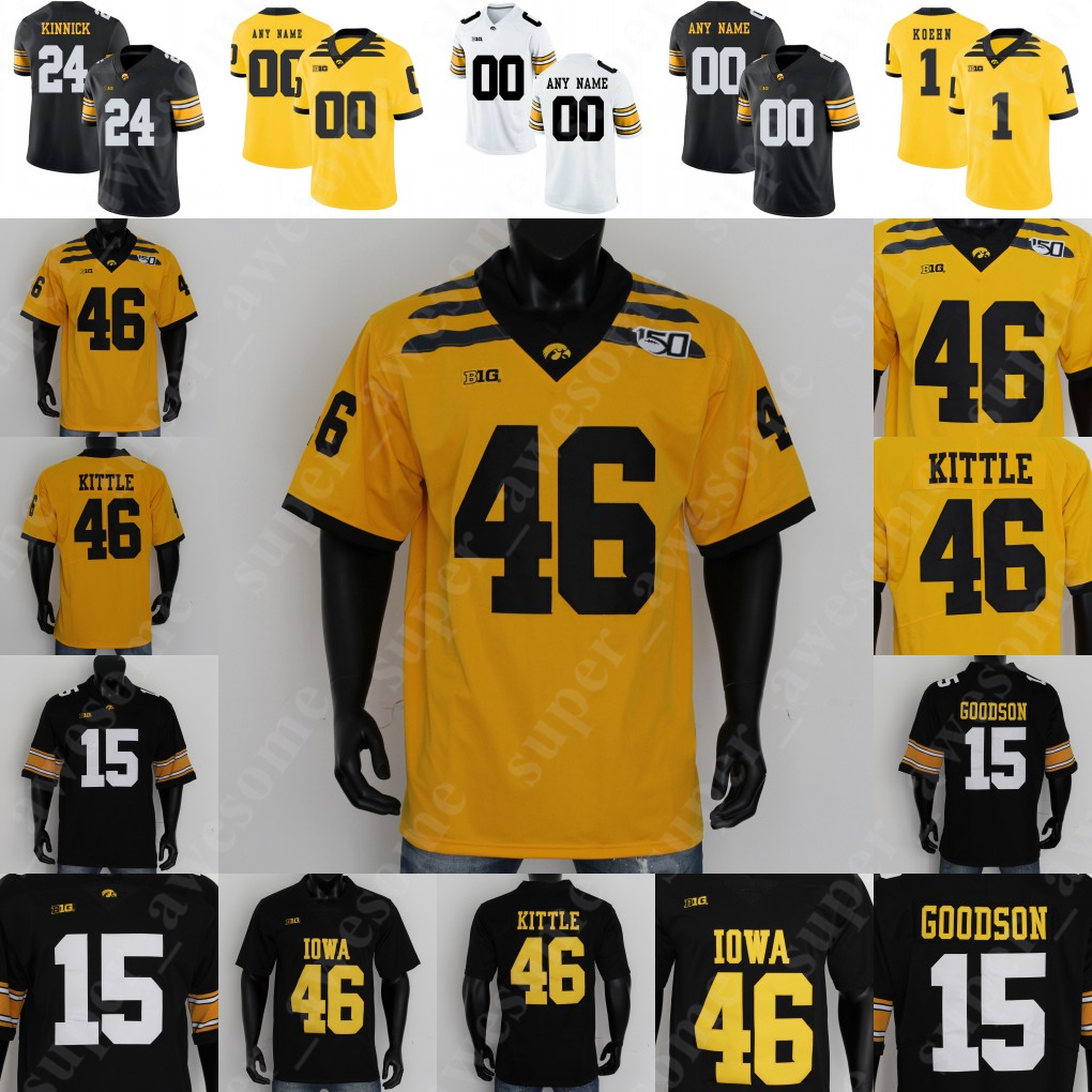Iowa Hawkeyes Football Jersey Mark Gronowski Kyler Gerardy Preston Ries Aaron Graves Logan Jones TJ Hall Moulton Cooper DeJean Sam LaPorta George Kittle Bob Sanders