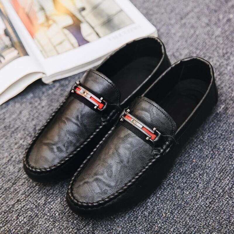 2025 New Personalized British Social Welfare Black Summer Breathable Trendy Shoes, Step On Men's Shoes