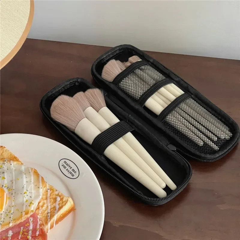 Black Cosmetic Storage Bags Waterproof Double Zipper Makeup Brushes Case Women Bag Portable Travel Brush Holder Pen case Box 250812