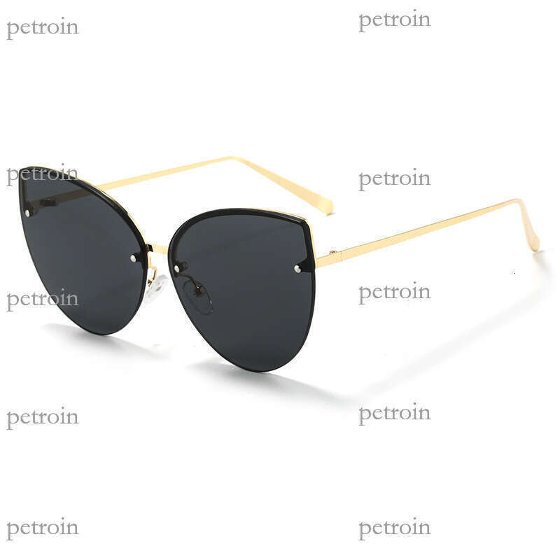 New Metal Half Frame Cat Eye Fashion Ins Sweet Street Style Vacation Modern Sunglasses Trend