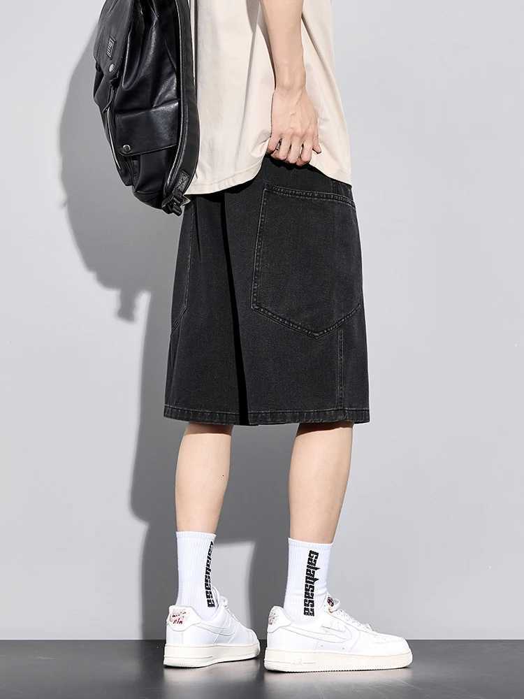 Mens Summer Denim Cargo Shorts Big Size 8XL 7XL 6XL Elastic Waist Straight Baggy Jeans Shorts Y250814