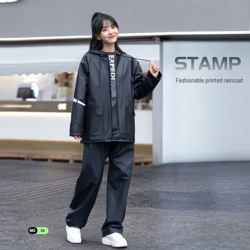 1 Set Split raincoat rain pants suit Full body rainstorm proof take away waterproof suit Reflective motorcycle raincoat suit Y250814