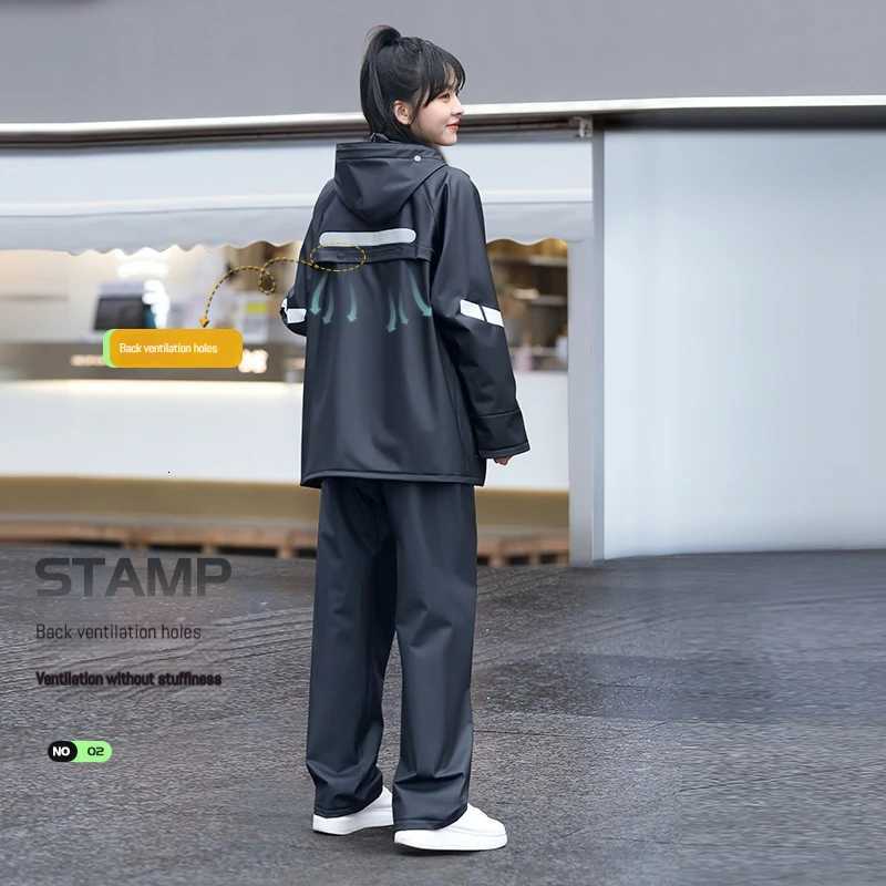1 Set Split raincoat rain pants suit Full body rainstorm proof take away waterproof suit Reflective motorcycle raincoat suit Y250814