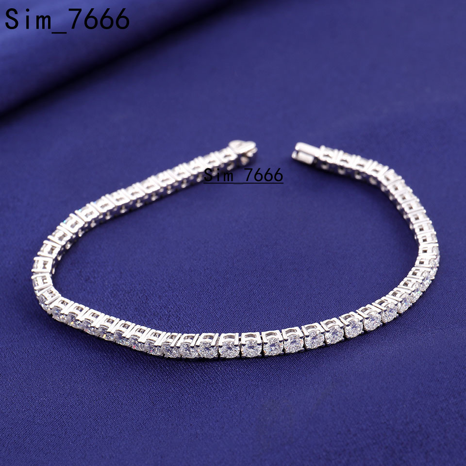 Customizable Iced out Blingbling VVS Moissanite Tennis Chain Luxury Bracelets Bangles