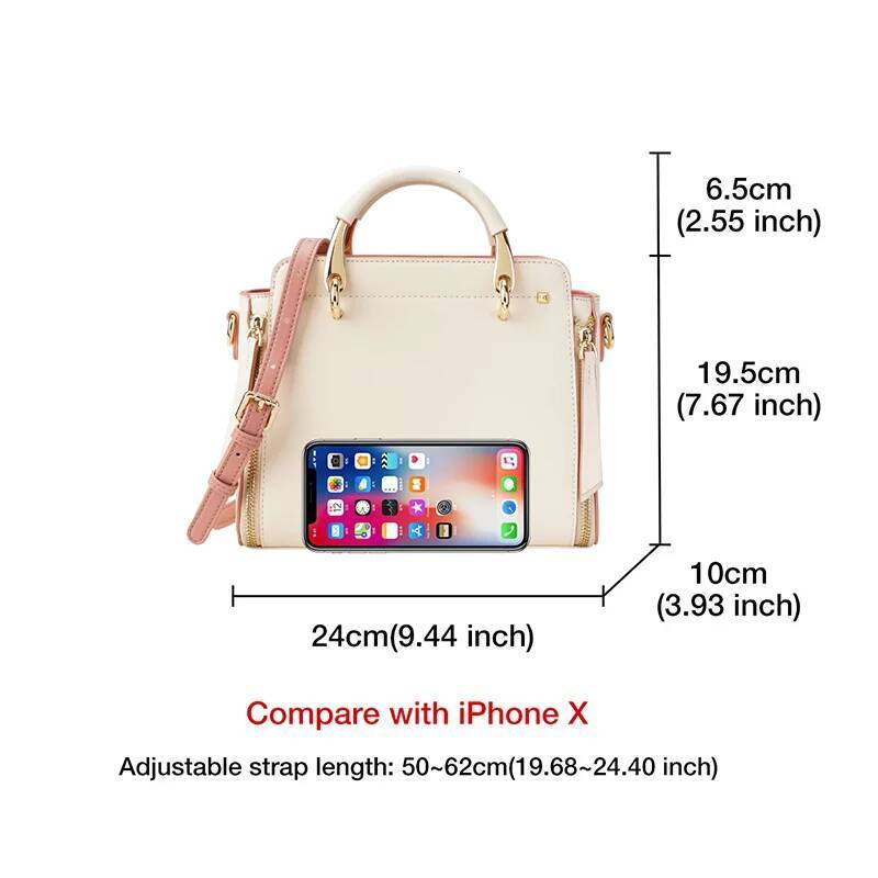 FOXER Women Split Leather Shoulder Elegant Handbag Smal Tote Female Large Capacity Lady Crossbody Bag Stylish Messenger Bags