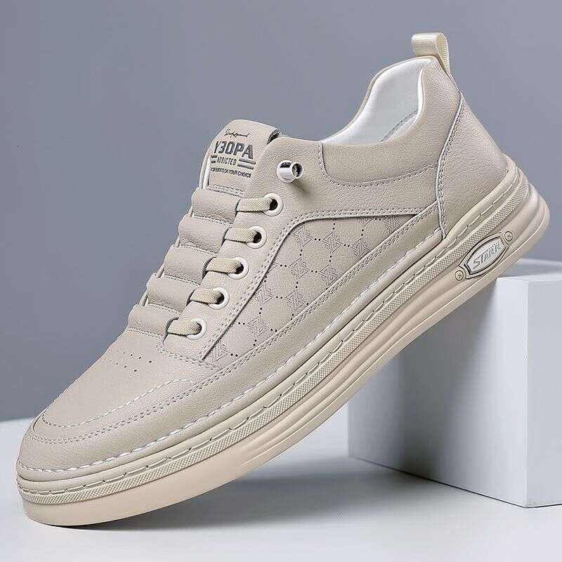 2025 Autumn New Men's Daily Casual Leather Handmade Online Versatile Fashion Board Youth Trendy Shoes 2601