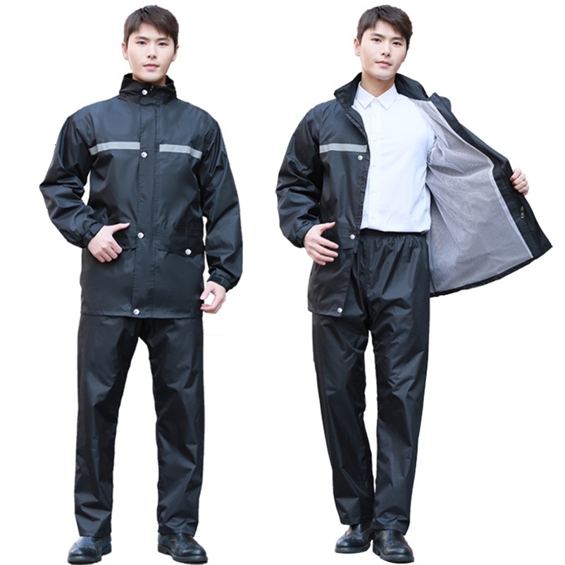 Raincoat and Rainpants Suit Full Body Rainstorm Prevention Electric Bicycle Motorcycle Takeaway Riding Reflective Split Raincoat 250809CJ