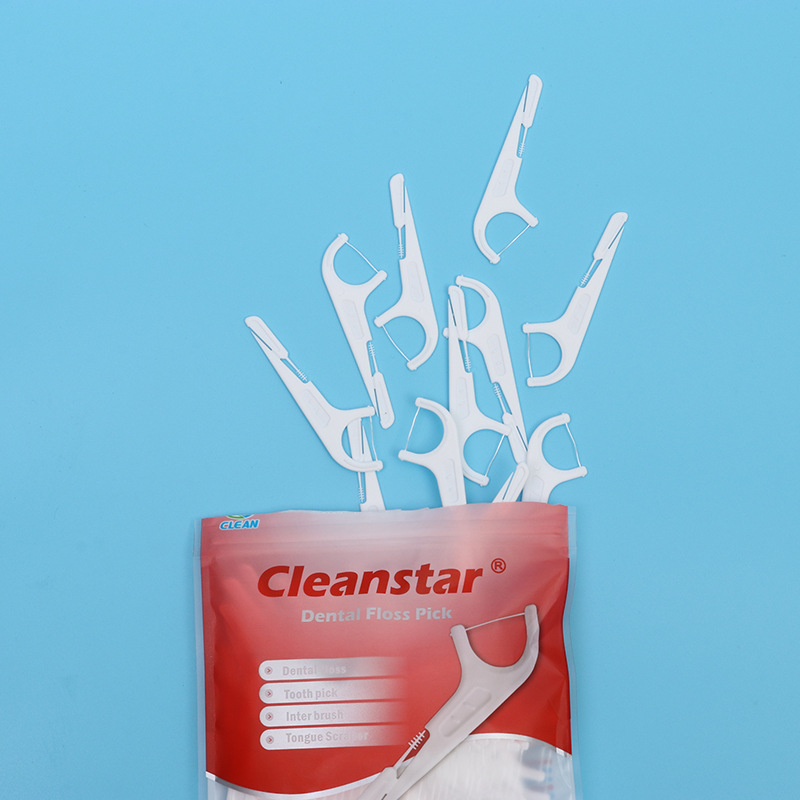 Dental floss, 90-count bag, family-sized, home use, dental floss sticks, disposable dental floss sticks