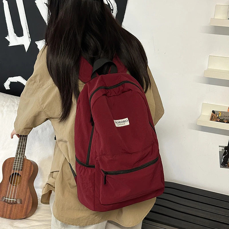 Japanese Style Simple Lazy Style Drapey Student School Bag Large Capacity Student Sports Backpack Lightweight School Bag 250809