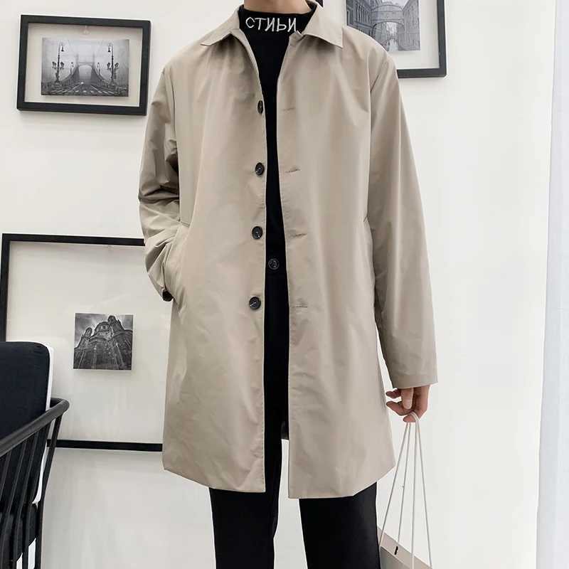 Mens M-5XL Plus Size Trench Coat Loose Fit Long Lapel Single Breasted Windbreaker Jacket Button Overcoat Men Clothing XXXXXL W250815