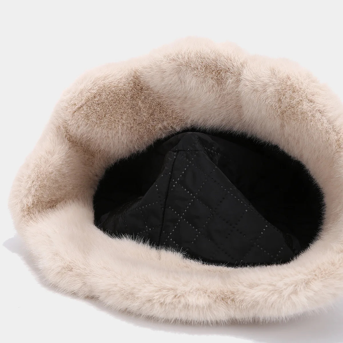 Fluffy Faux Fur Bucket Hats Women Rabbit Fur Warm Thick Plush Winter Hat Lady Fashion Panama Furry Fisherman Cap Y2k 250808