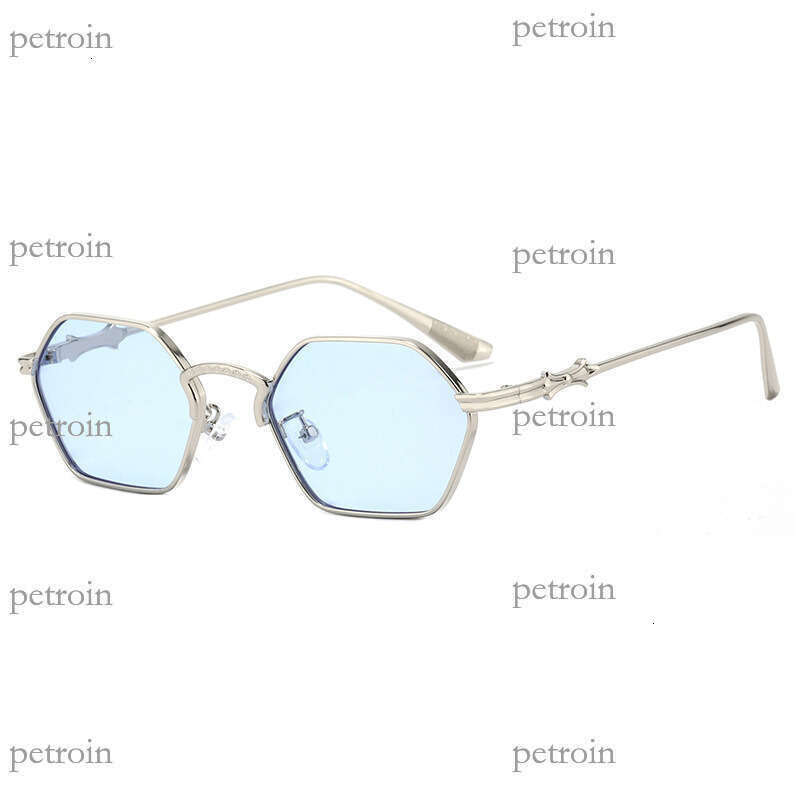 New Polygonal Small Frame Metal Men Driving Sun Protection Personality Fashion Ins Sunglasses for Women