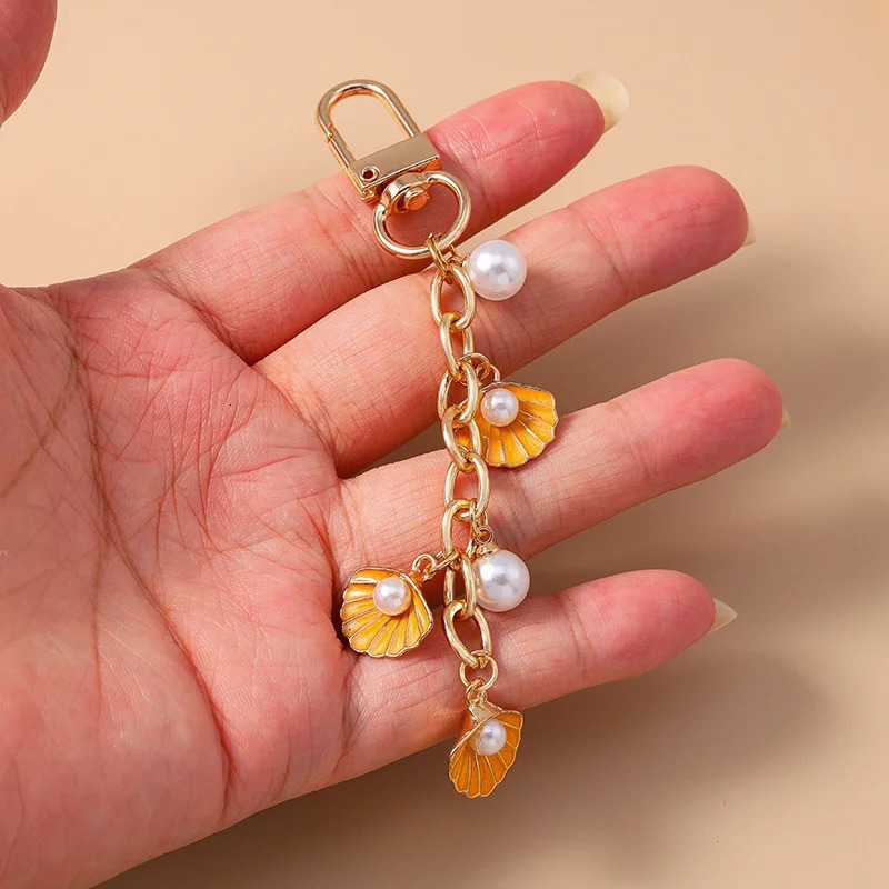 Aihua Cute Keychain Y2K Summer Beach Pearl Shell Key Chains For Women Girls Handbag Pendants Keyring Ocean Vacation Jewelry Gift 250811