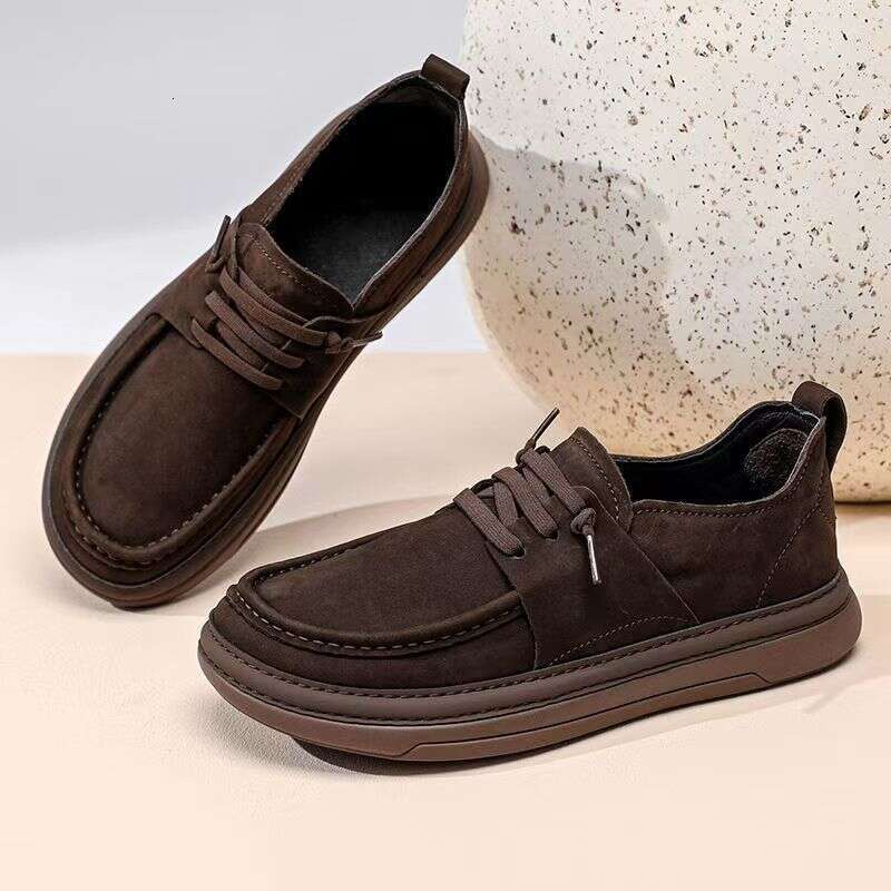 Crooked Shoes For Men, 2025 Autumn New Item, Versatile Business Casual Leather Men's Shoes, Thick Soled Loafers