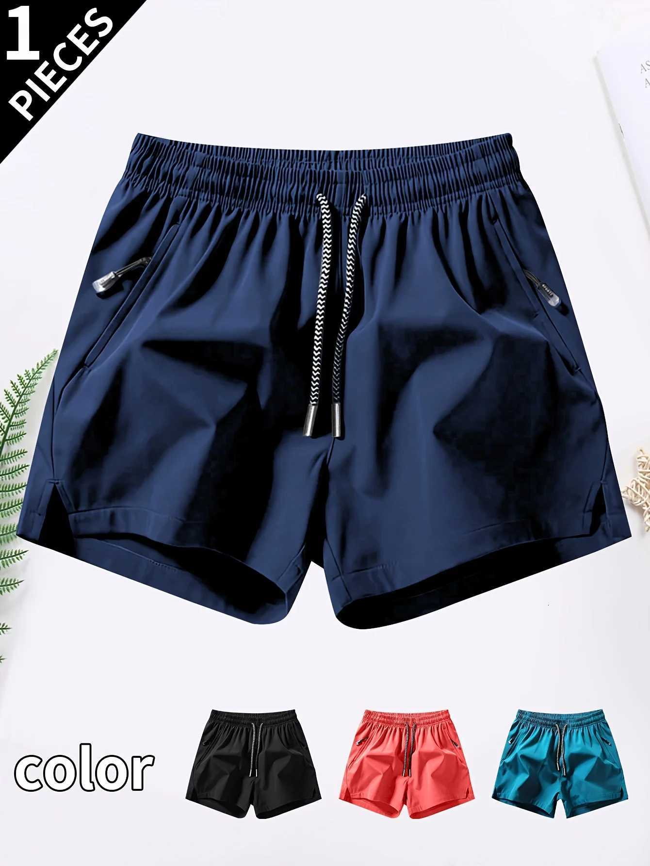 Summer beach volleyball badminton basketball sports new ice silk breathable solid color drawstring shorts men wear thin loose sp Y250814