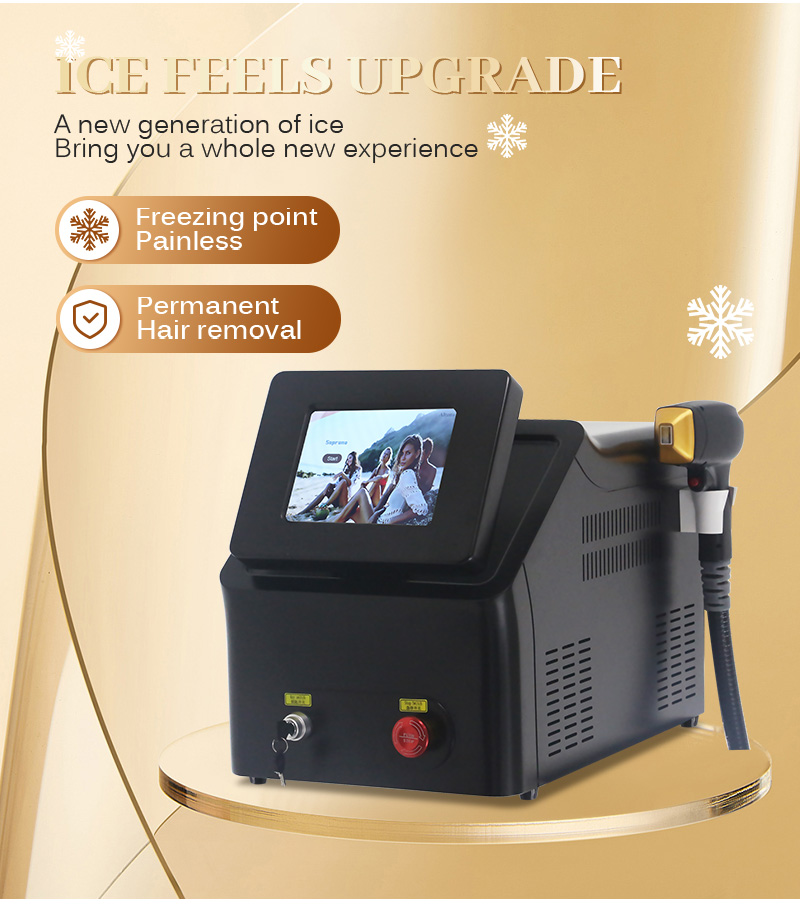 Professional 3 Wavelength 755/808/1064nm Freezing Point Laser Permanent Painless Hair Removal Machine Skin Rejuvenation Hot Sale