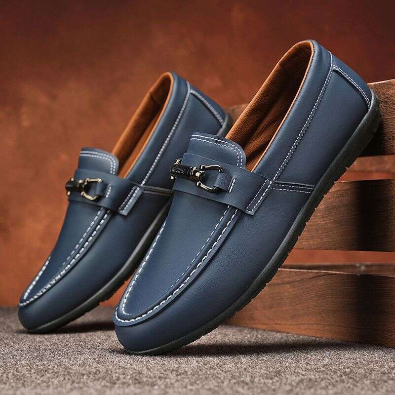2025 New Plus Size Trendy British Style Low Top Loafers With Round Toe Casual Sports Leather Shoes For Men