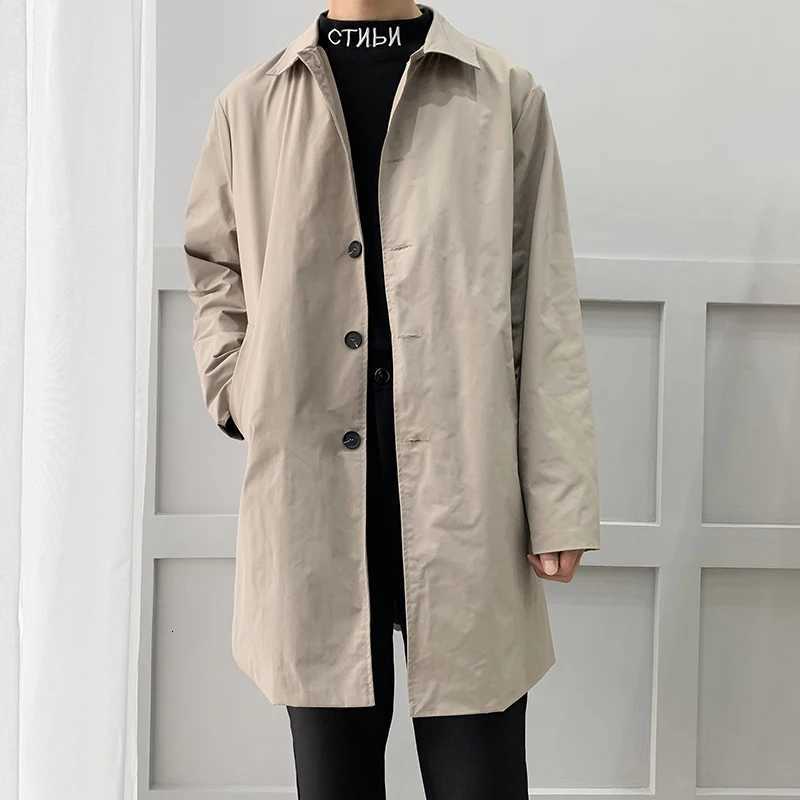 Mens M-5XL Plus Size Trench Coat Loose Fit Long Lapel Single Breasted Windbreaker Jacket Button Overcoat Men Clothing XXXXXL W250815