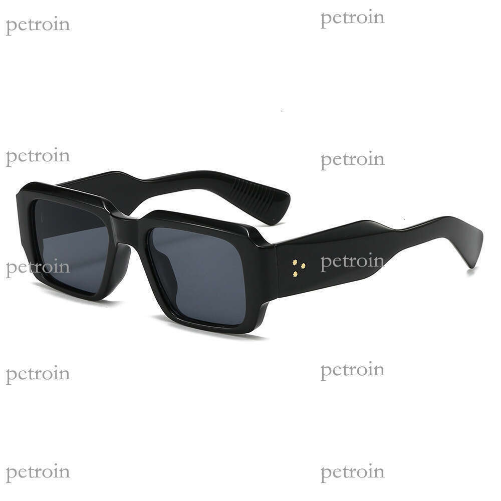New Fashion Square Frame Rivet Sunglasses Personality Trendy Women's Sun Protection Shades