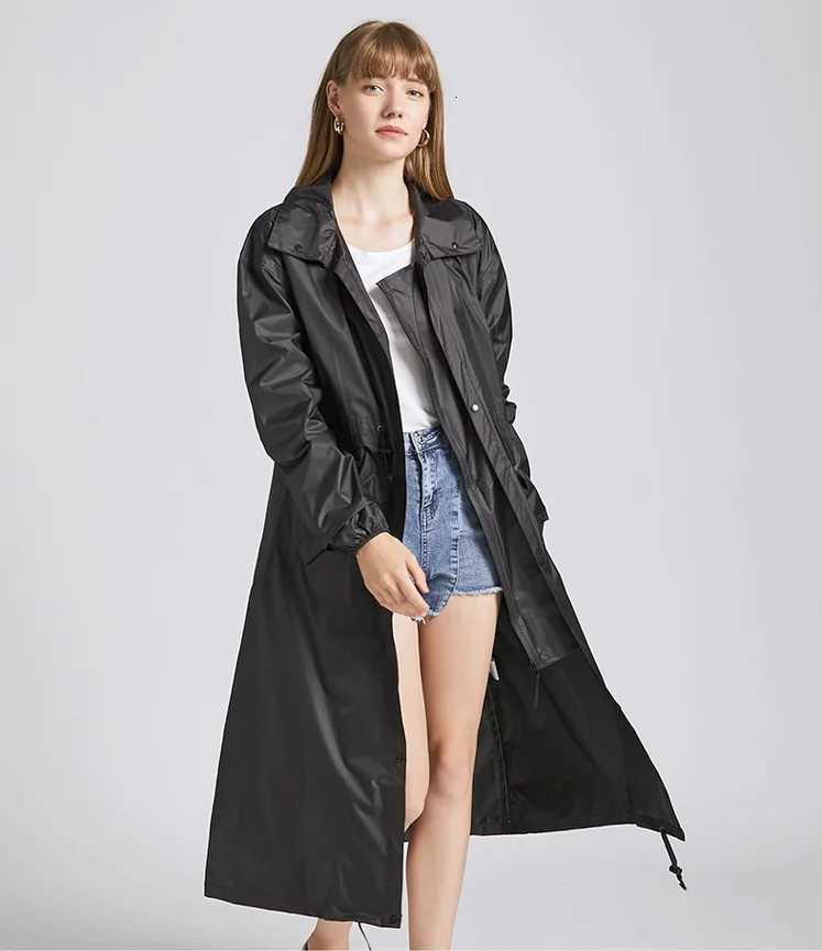 Women Long Waist Rain Coat Light Raincoat Woman WaterPROof Poncho Rainwear Girl Over Coat impermeabLEs para lluvia mujer Y250814