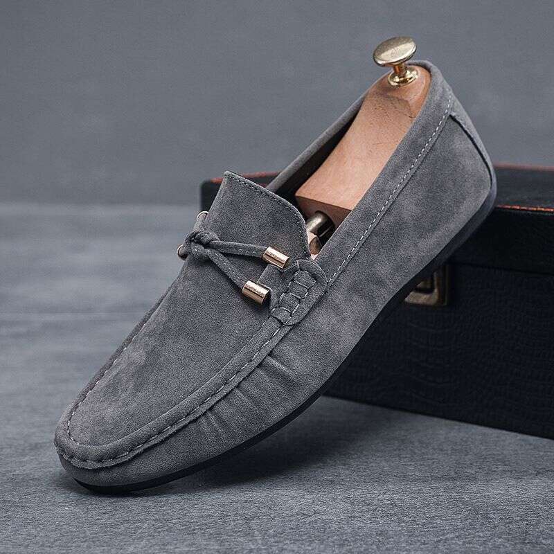 Spring 2025 New Lazy Soft Sole One Step Padded Doudou For Men's Driving Casual Leather Shoes