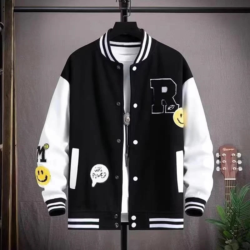 Letter y Mens Windbreaker Baseball Jacket Spring Korean Style Harajuku HipHop Streetwear Button College 250814
