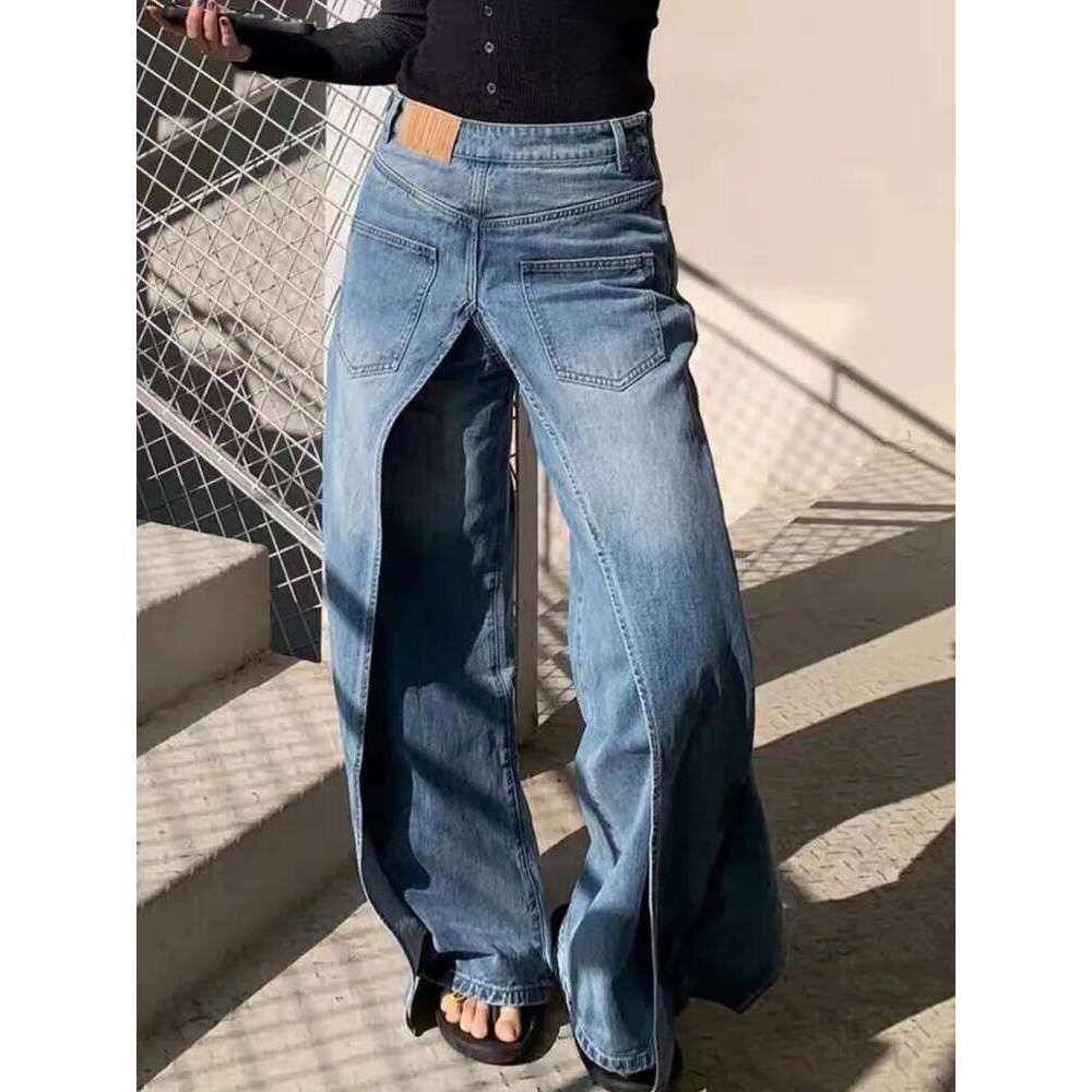 Trashy Y2K Style New Rock Hip Hop Baggy Wide Leg Jeans Pants Women 90S Clothes Vintage Straight Lady Denim Trousers Ropa Mujer