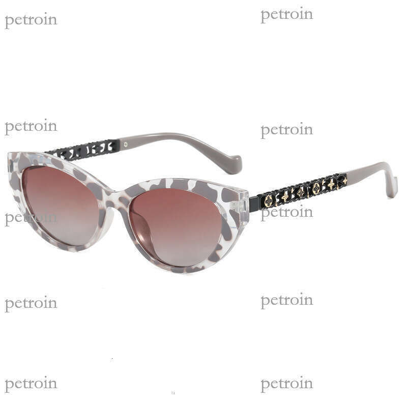 2025 New Cat Eye Polarized Personality Metal Print Women's High-end Sunglasses