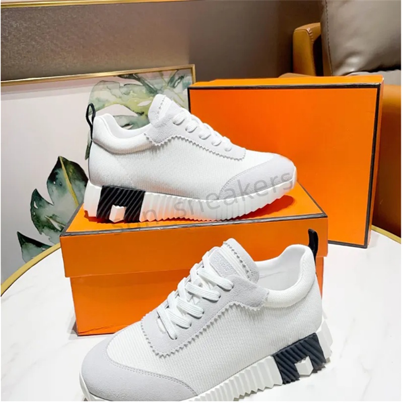 Street Style Plain Logo Platform Sneakers Designer Men Bouncing Sneaker Luxury Shoes Light Sole Mesh Suede Goatskin Breathable Trainers Color Grey White Black f2