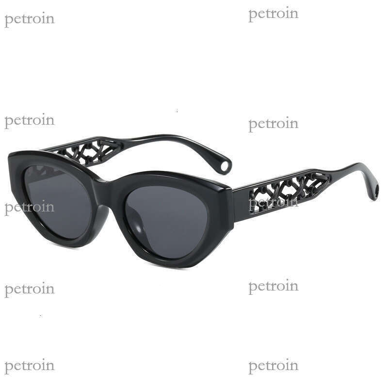 New Cat Eye Small Frame Polarized High Quality Women Leather Rope Braided Mirror Leg Sunglasses Tide