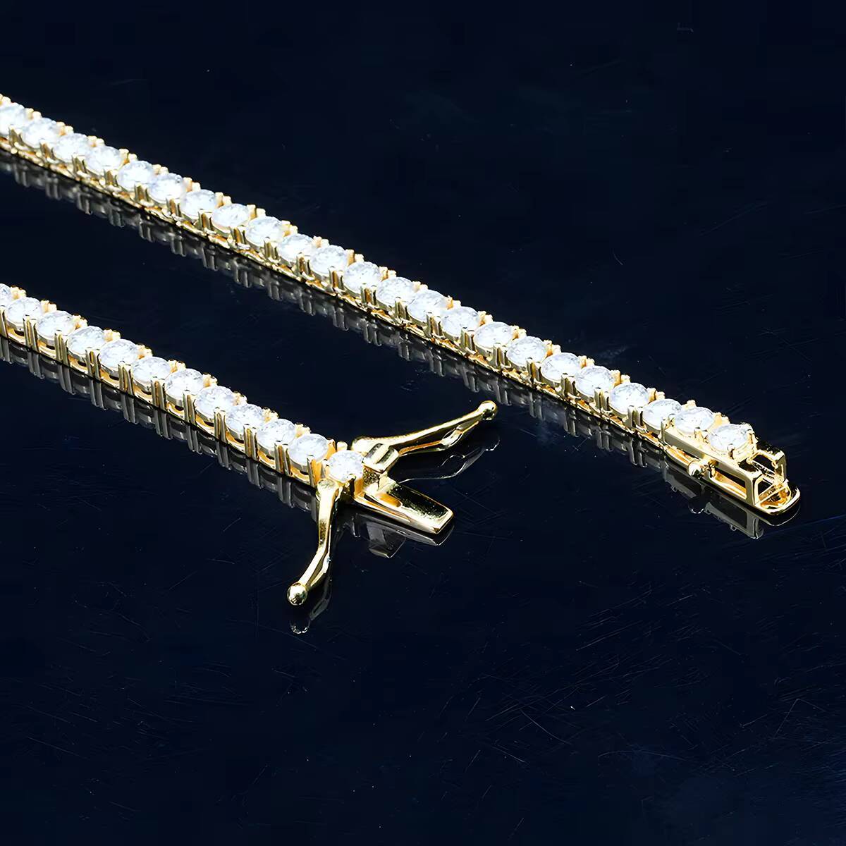 Factory Direct Sales 925 Sterling Silver Vvs Chain 3mm 4mm 5mm Necklace Bracelet Moissanite Necklace Tennis