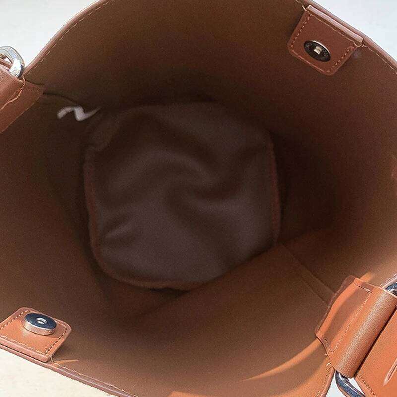 Vintage Faux Suede Bucket Large Capacity Women Shoulder Bags Wide Strap Handbags Trend Autumn And Winter Tote Shopper Bag 20250815
