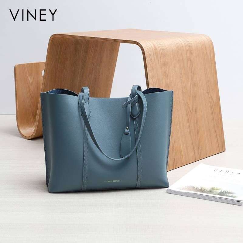 VINEY Big 2025 Women's Spring And New Style Trendy Genuine Leather Tote Large Capacity Commuter Summer Shoulder Bag