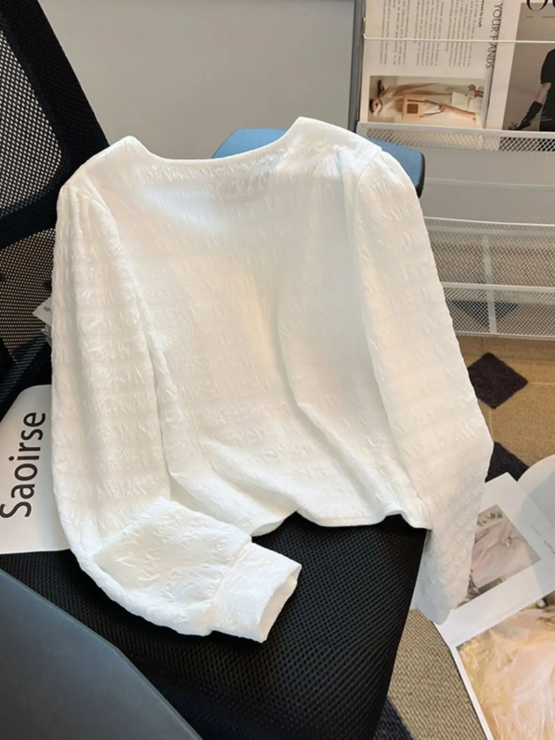 Elegant Chic Long Sleeve Short Jacket for Women SpringAutumn Fashion 250814