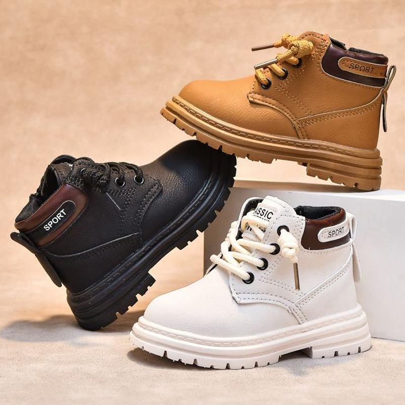 Child Shoes Short Ankle Snow Boots Kid Boots Kidsnest Boy Girl Fashion Soft PU Leather Warm Toddlers Children Boots US 5C-12.5C